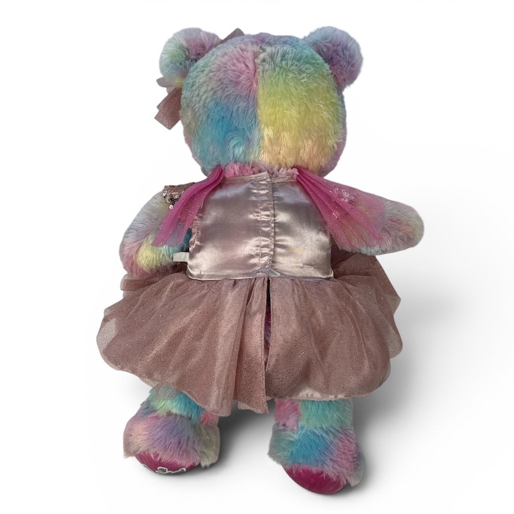 Build-A-Bear Fairy Friend Pastel Rainbow Bear Plush 16" Wings Dress Outfit - Picture 3 of 6